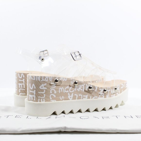 Stella McCartney Ed Curtis Elyse Transparent Platform Sandals Size 38EU - Picture 3 of 6